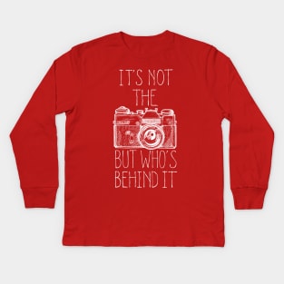 Camera white ink Kids Long Sleeve T-Shirt